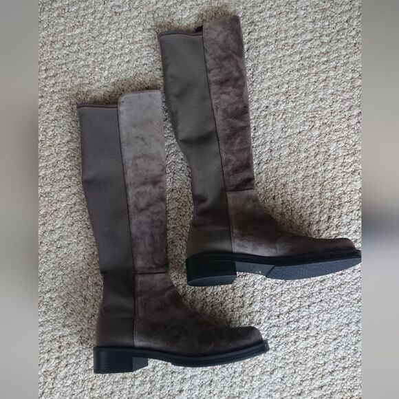 Stuart Weitzman taupe gray Suede 5050 KNEE-HIGH Boots size 7.5 - Picture 6 of 15